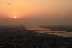 個人レッスン中の大阪上空